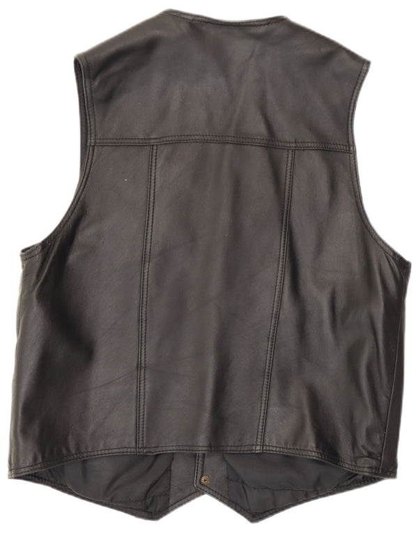 Colete de couro masculino Mondi UK 36 pequeno preto