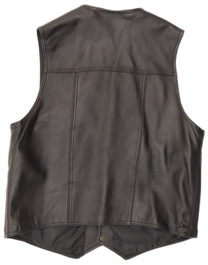 Colete de couro masculino Mondi UK 36 pequeno preto