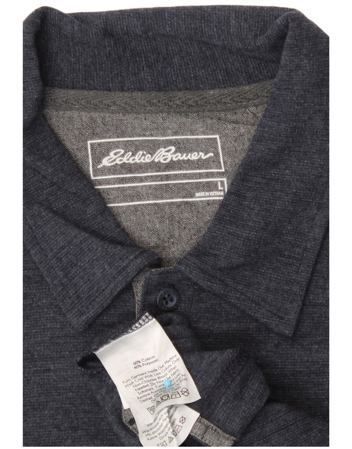 Camisa pólo masculina Eddie Bauer grande algodão azul marinho