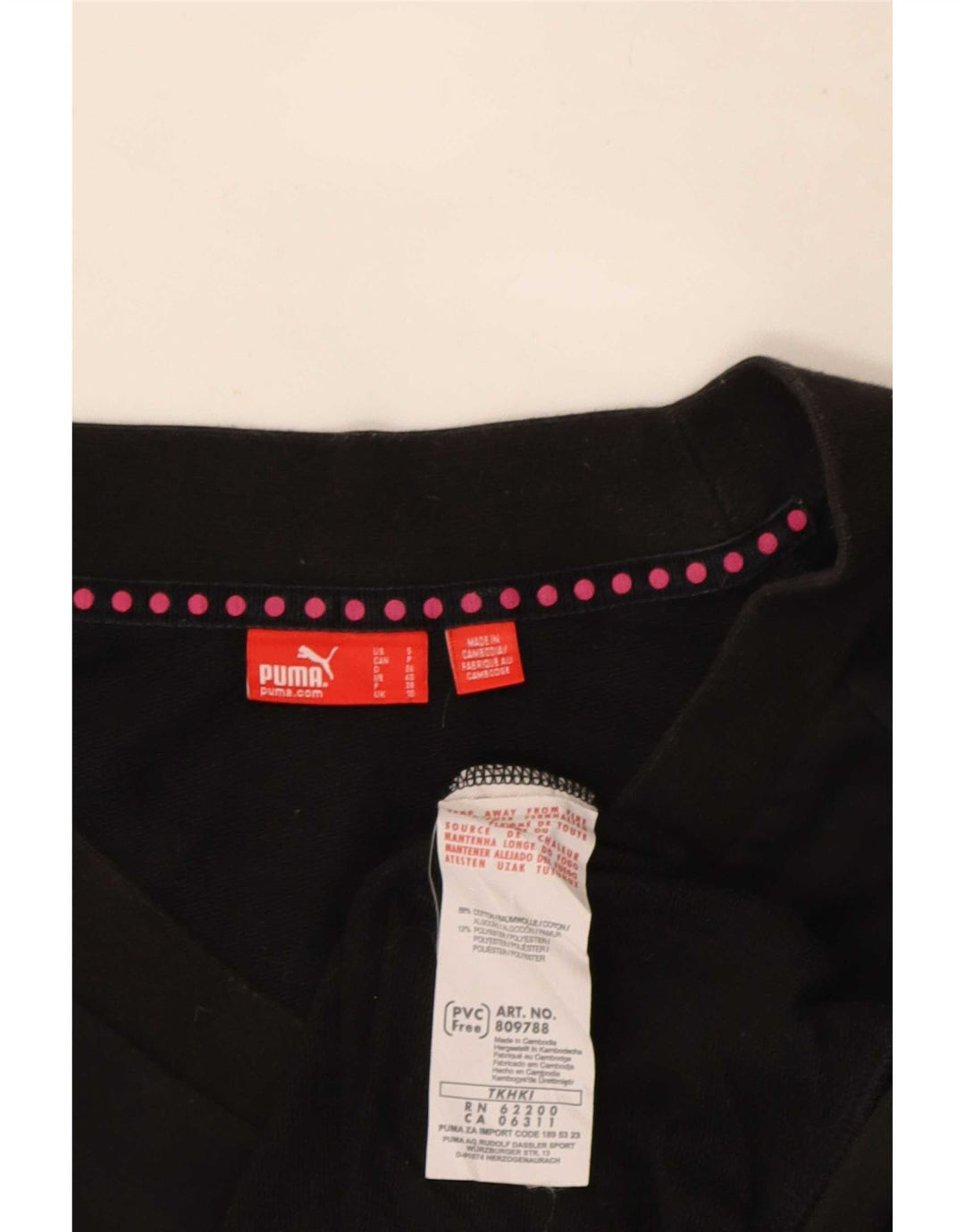 Puma moletom feminino oversized jumper UK 10 pequeno algodão preto