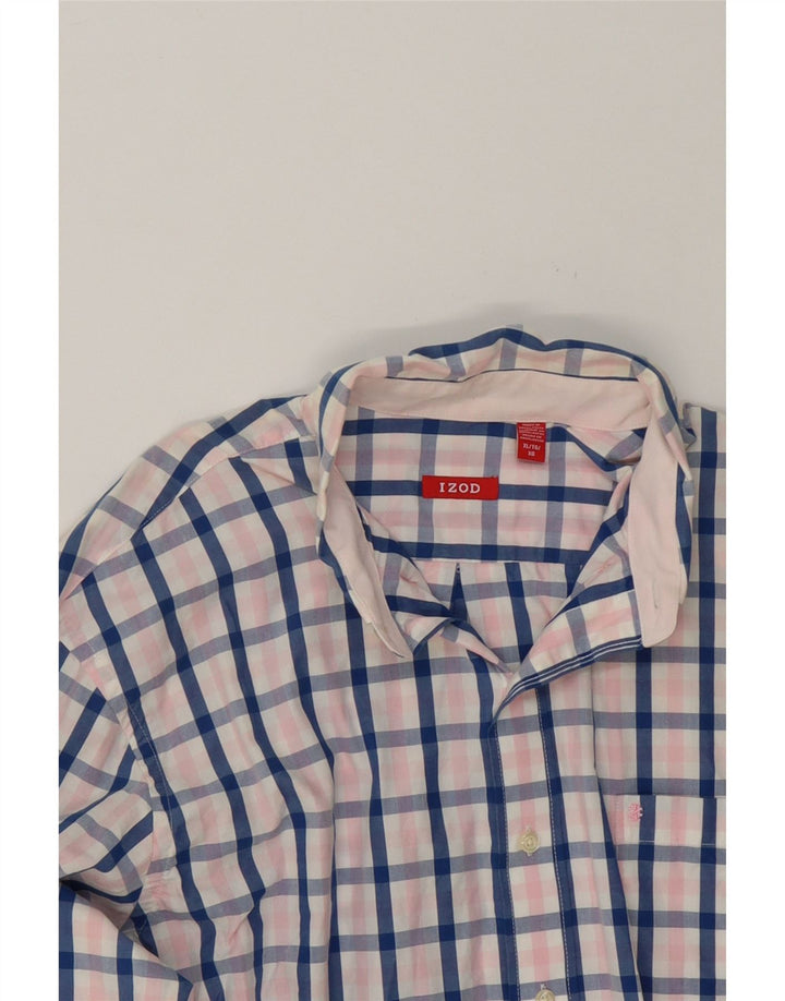 IZOD Mens Shirt XL Pink Check Cotton Vintage Izod and Second-Hand Izod from Messina Hembry 