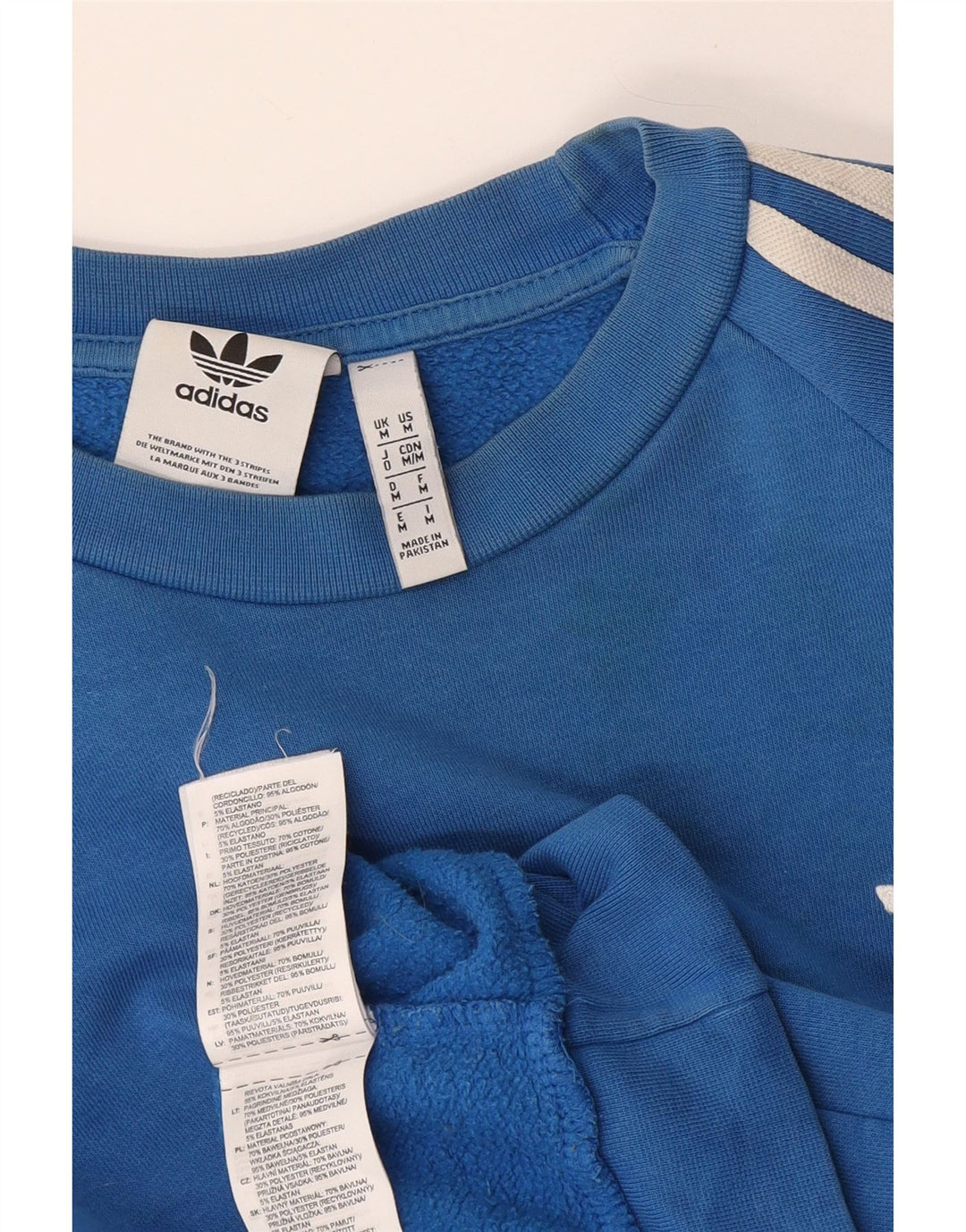 Adidas Mens Moletom Jumper Médio Algodão Azul