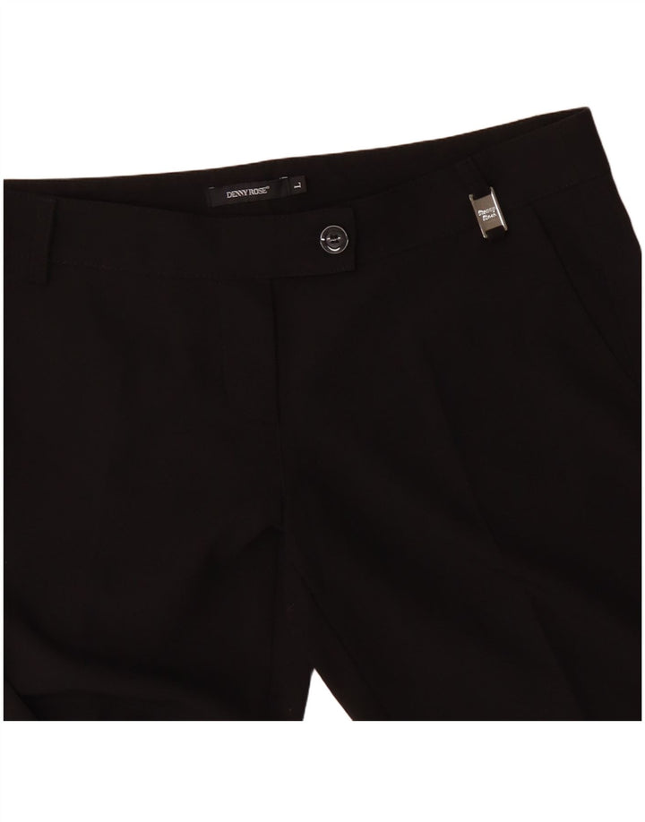 Calça feminina de terno reto DENNY ROSE grande W34 L32 poliéster preto