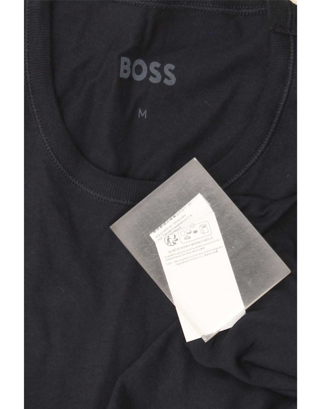 Camiseta masculina Hugo Boss Top médio algodão azul marinho