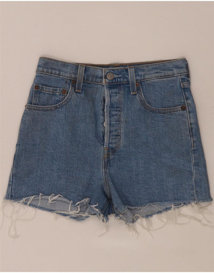 Shorts jeans feminino Levi's W26 pequeno algodão azul