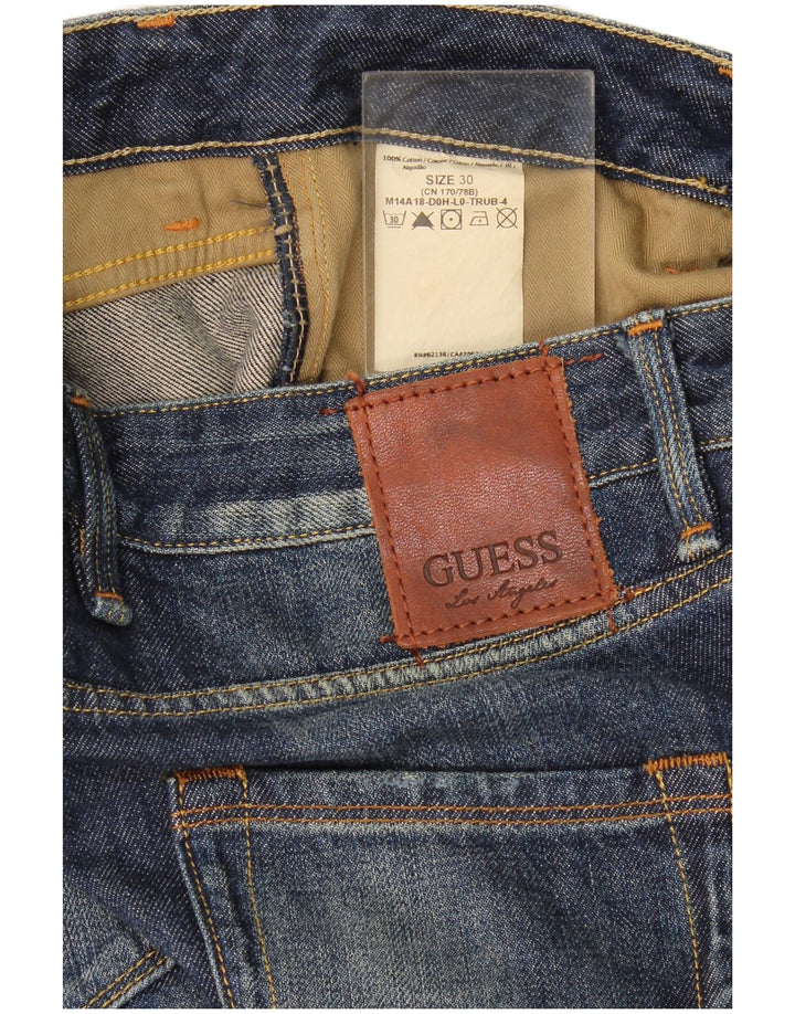 Guess Jeans retos femininos W30 L33 azul marinho algodão