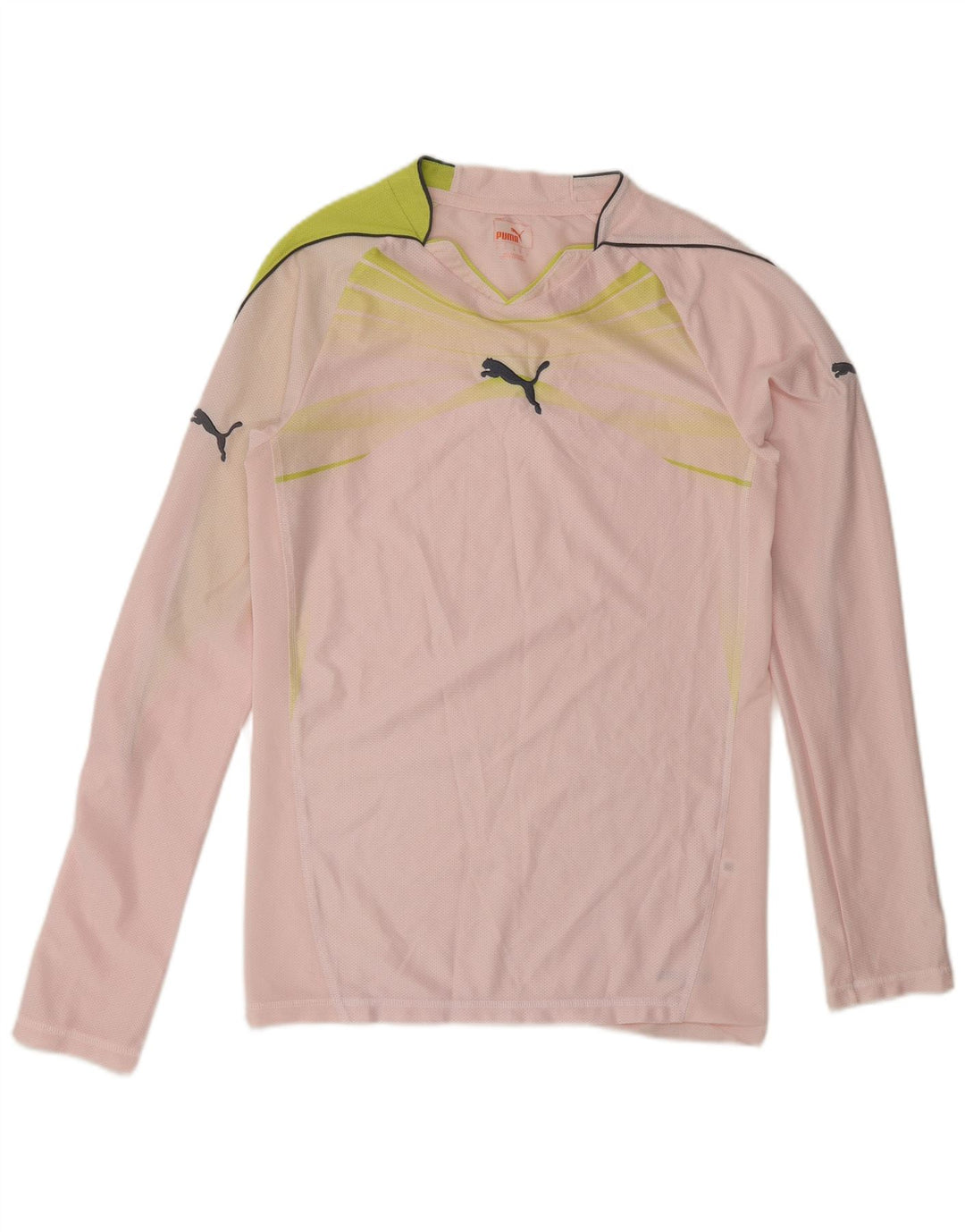 Puma Mens Top Manga Longa Pequeno Colorblock Rosa