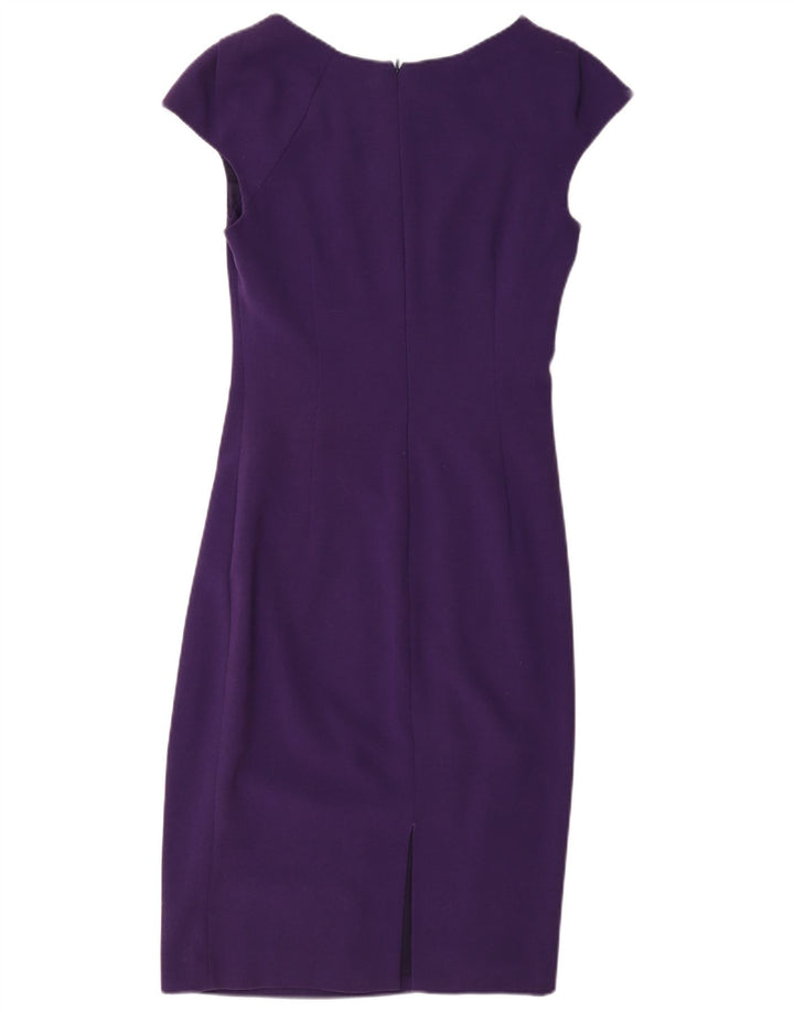 L.K. Vestido feminino Bennett com bainha UK 8 pequeno poliéster roxo