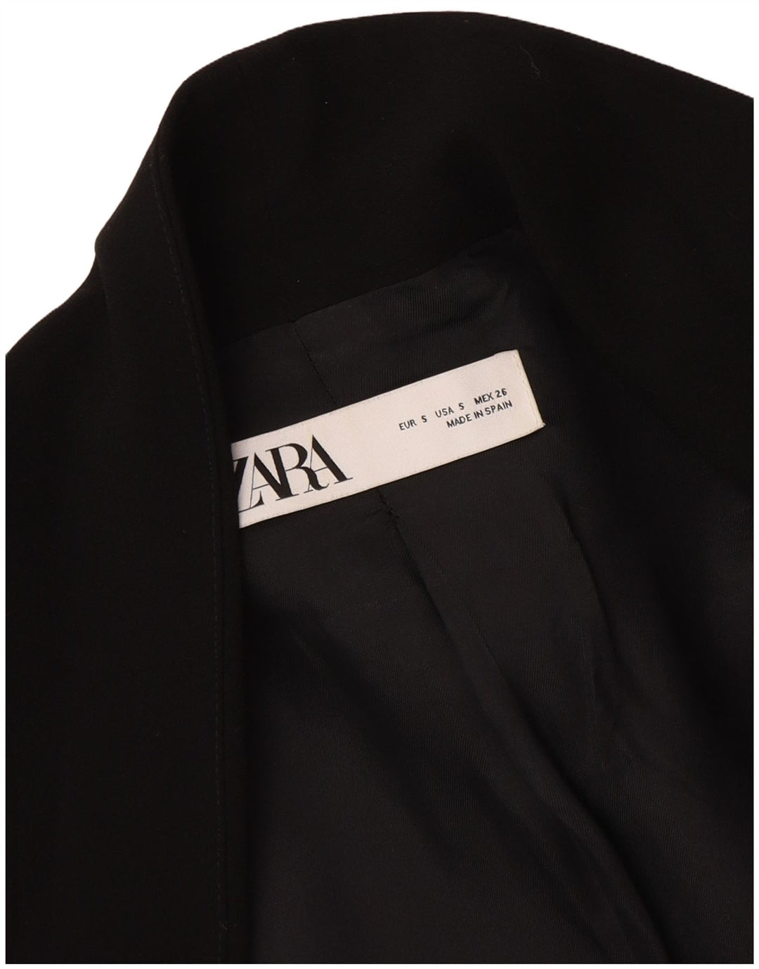Zara Womens Open Blazer Jacket Reino Unido 10 Pequeno Preto