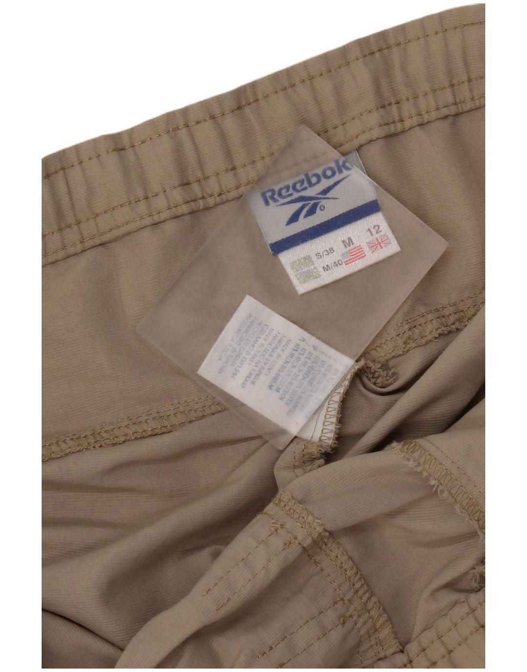 Reebok Calça Cargo Feminina UK 12 Médio Bege Nylon