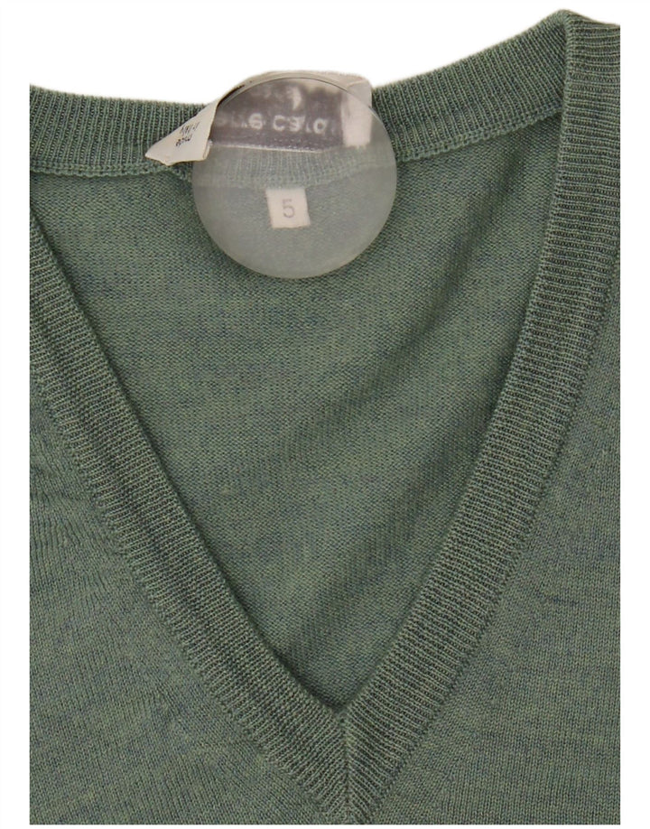 Suéter masculino Pierre Cardin com decote em V verde médio