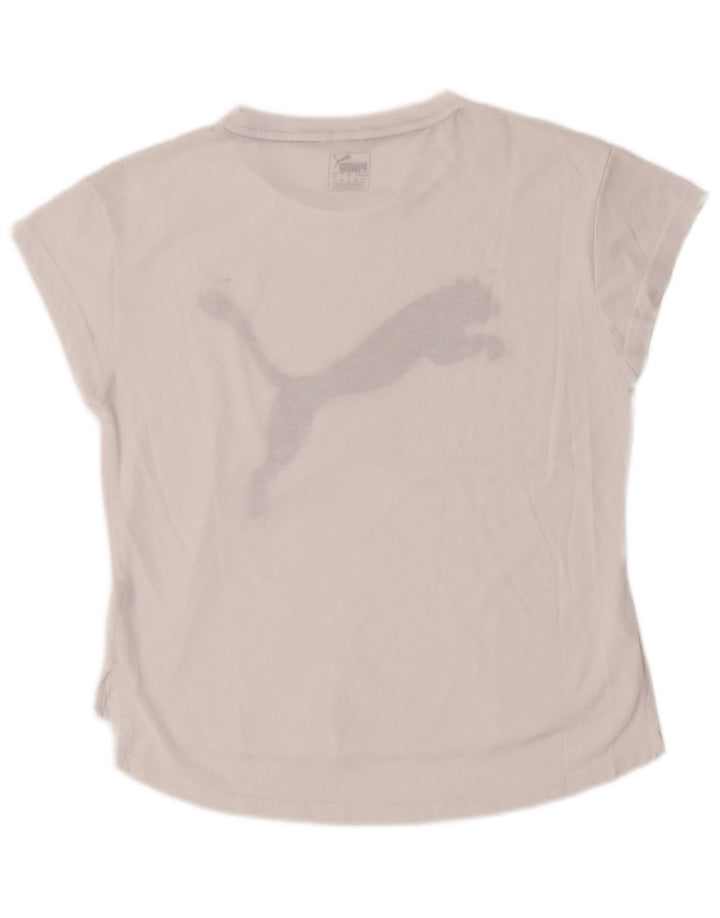 Camiseta feminina Puma Loose Fit Graphic Top UK 10 Pequena Branca
