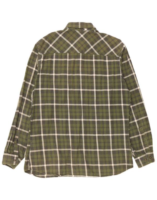 Camisa masculina de flanela Marlboro Classics XL verde algodão xadrez