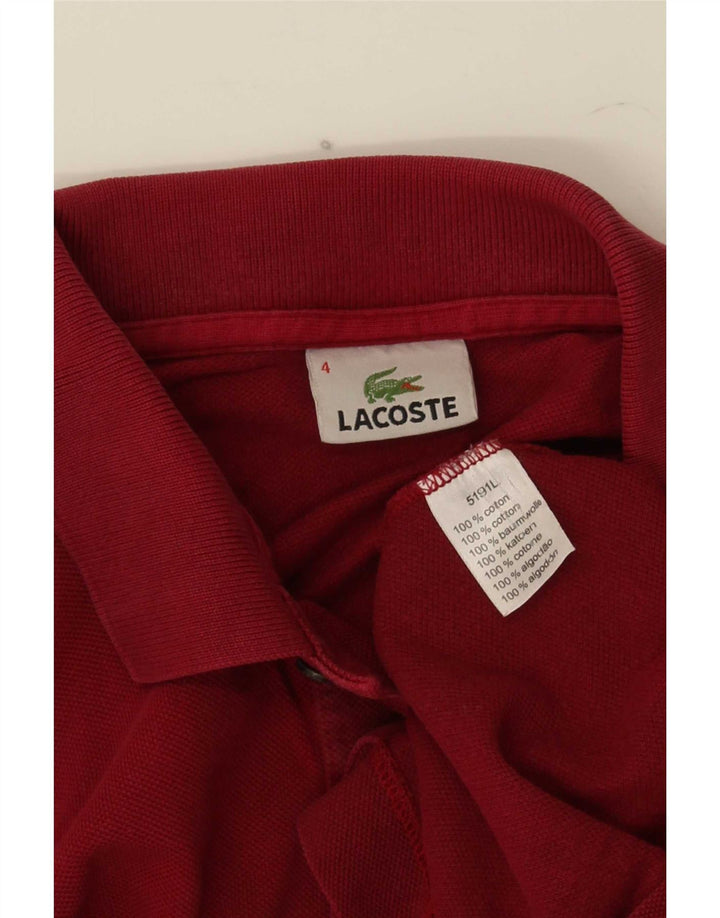 Camisa polo masculina Lacoste tamanho 4 médio algodão vermelho