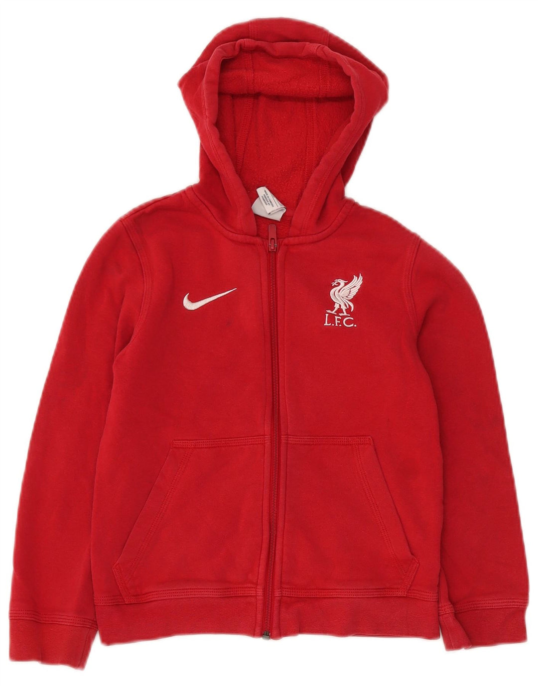 Suéter NIKE Boys Liverpool Zip Hoodie 8-9 anos pequeno algodão vermelho