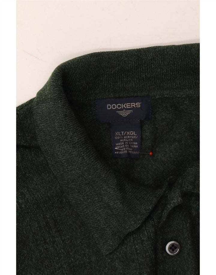 DOCKERS Mens Polo Neck Jumper Sweater XL Green Acrylic Vintage Dockers and Second-Hand Dockers from Messina Hembry 