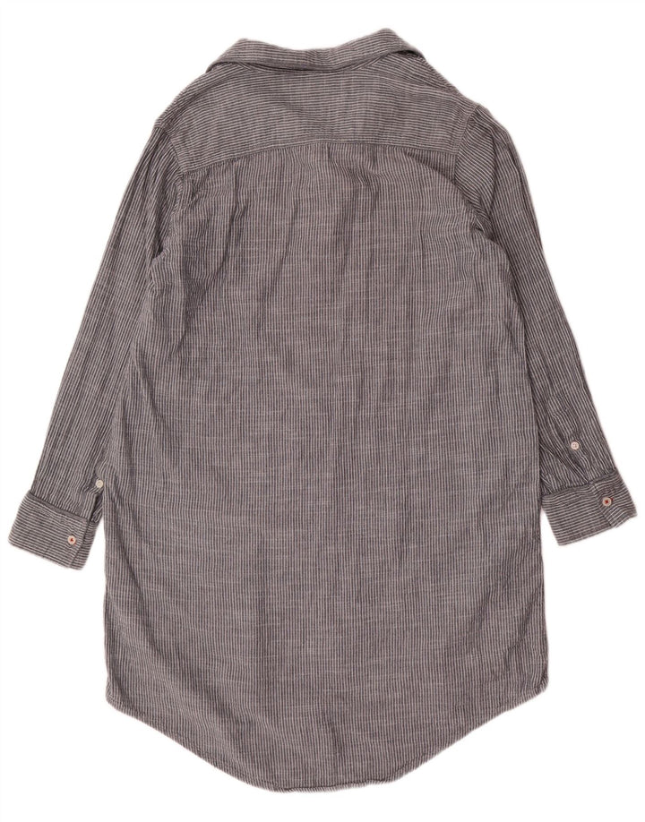 Vestido camisa pulôver feminino Levi's Reino Unido 16 grande algodão listrado cinza