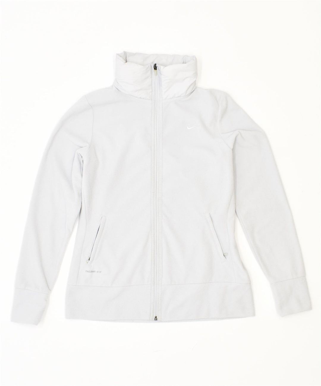 Jaqueta Nike Therma Fit Fleece Feminina UK 14 Grande Poliéster Cinza