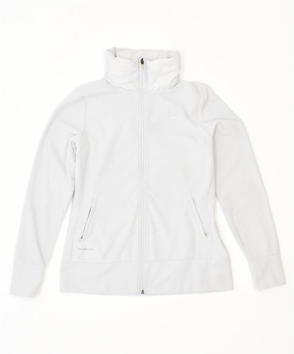 Jaqueta Nike Therma Fit Fleece Feminina UK 14 Grande Poliéster Cinza
