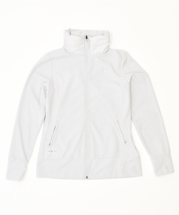 Jaqueta Nike Therma Fit Fleece Feminina UK 14 Grande Poliéster Cinza