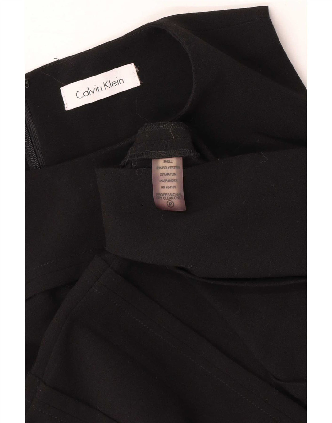 Vestido feminino Calvin Klein sem mangas com bainha UK 8 pequeno poliéster preto