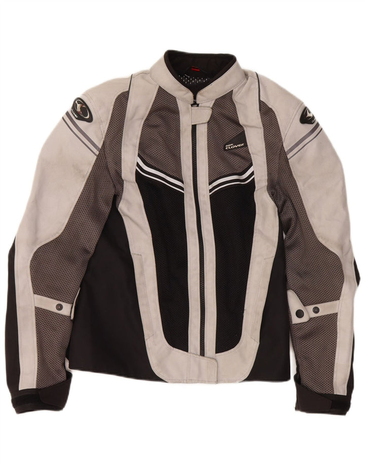 Clover Womens Graphic Racer Jacket UK 6 XS Multicolorido Colourblock