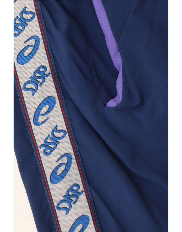 ASICS Mens Graphic Tracksuit Trousers Large Navy Blue Vintage Asics and Second-Hand Asics from Messina Hembry 