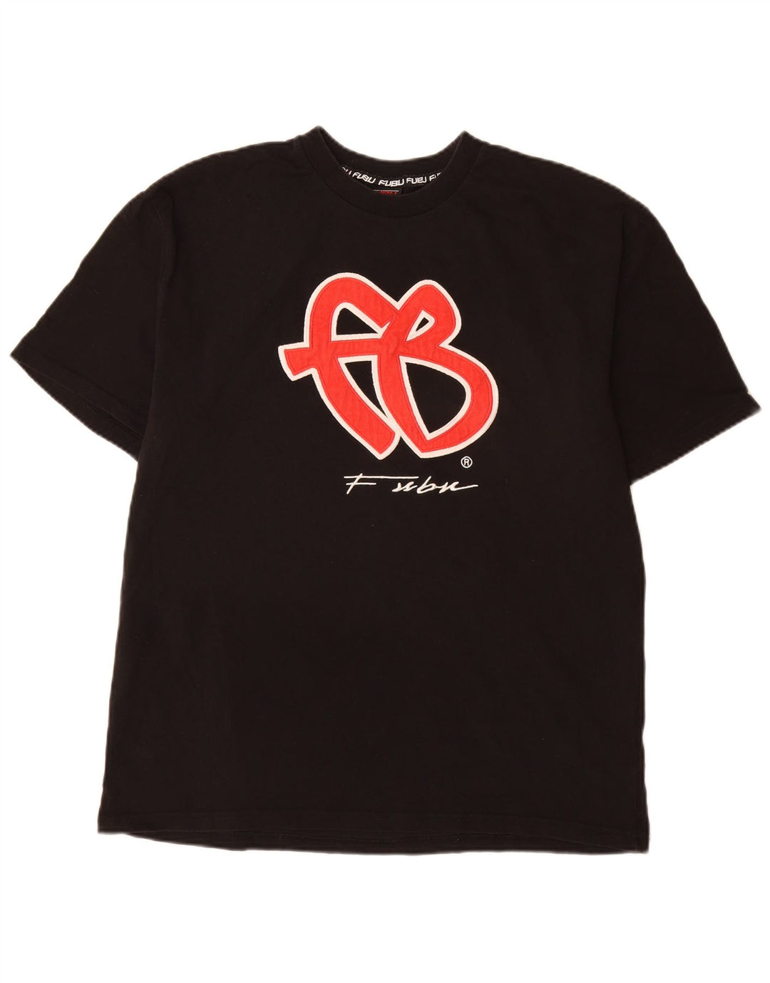 Camiseta masculina Fubu com estampa gráfica grande de algodão preto