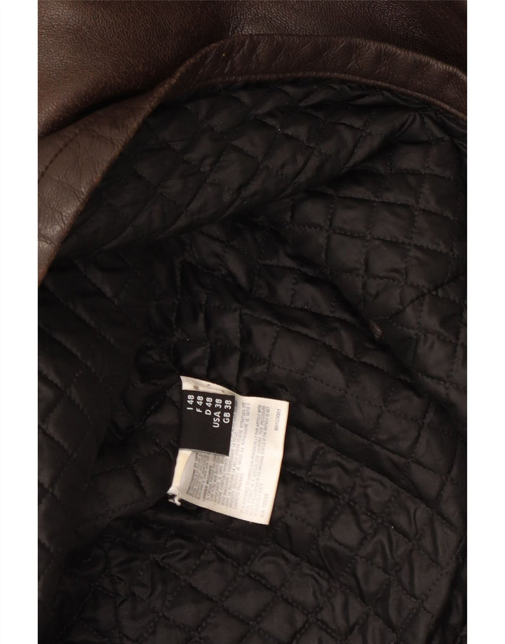 Belfe & Belfe Jaqueta de couro masculina Reino Unido 38 Couro marrom médio