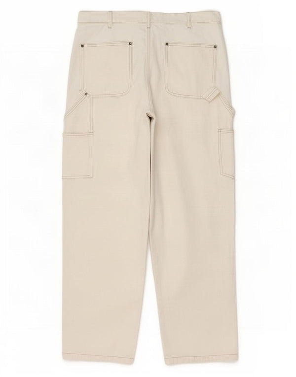Zara Mens Cargo Straight Jeans EU 42 Grande W32 L30 Bege