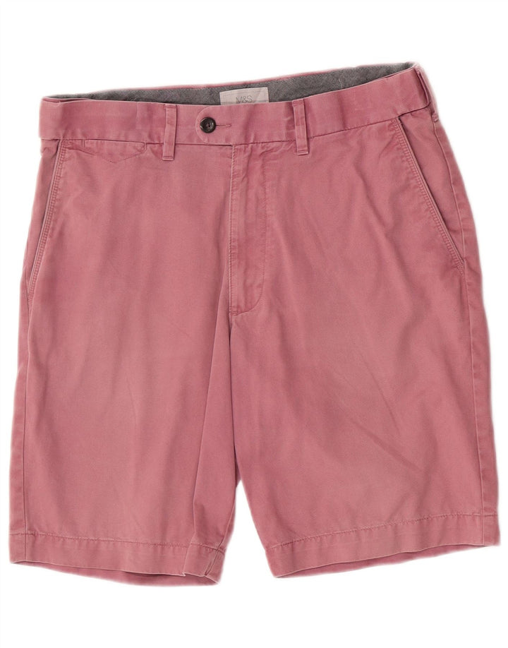 Shorts chino masculino Marks & Spencer W32 algodão rosa médio