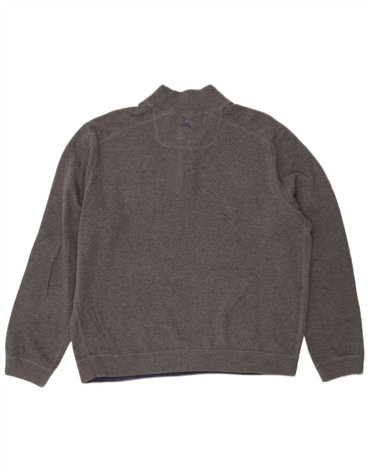 Suéter masculino TOMMY BAHAMA com zíper e gola XL cinza