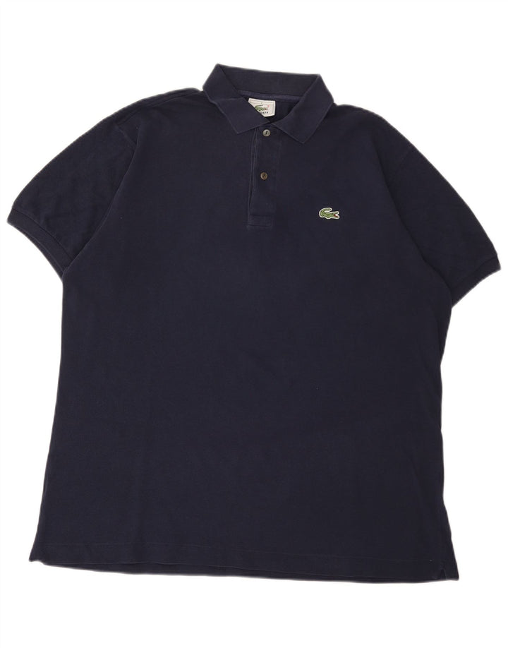 Camisa polo masculina Lacoste tamanho 5 grande algodão azul marinho