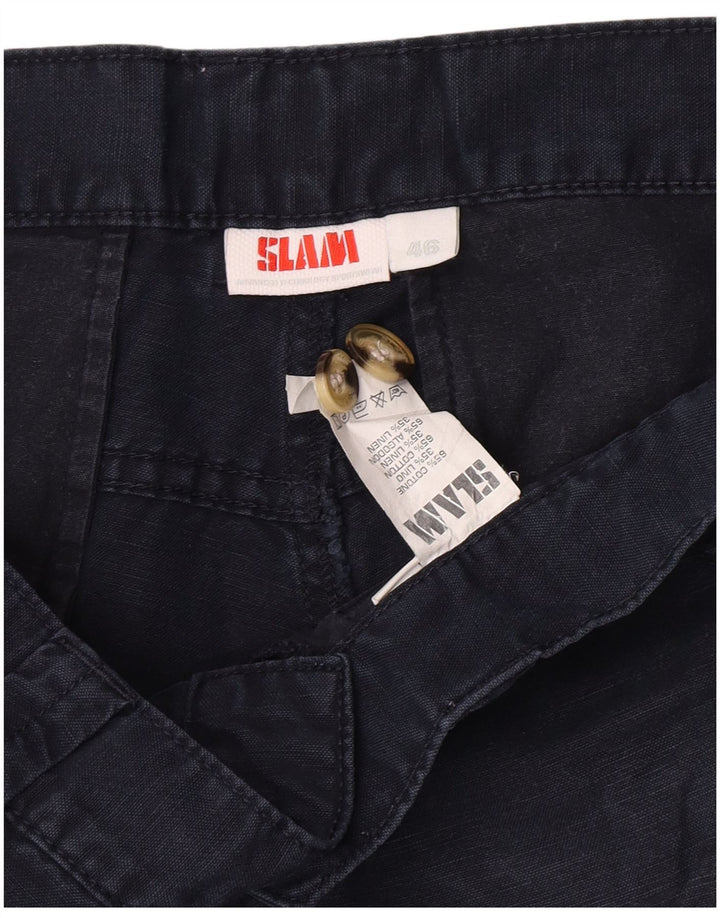 Slam Mens Cargo Shorts IT 46 Pequeno W30 Azul Marinho Algodão
