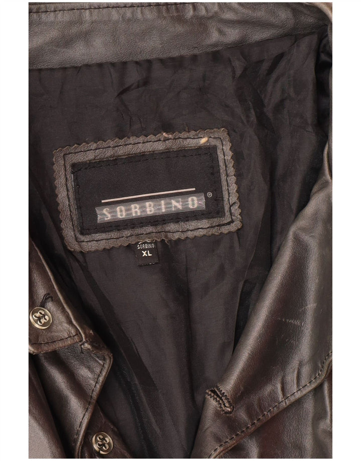 Jaqueta de couro masculina SORBINO UK 42 XL cinza