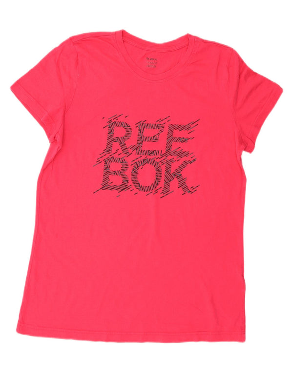 Camiseta Reebok Graphic Feminina Top UK 20/22 XL Algodão Rosa