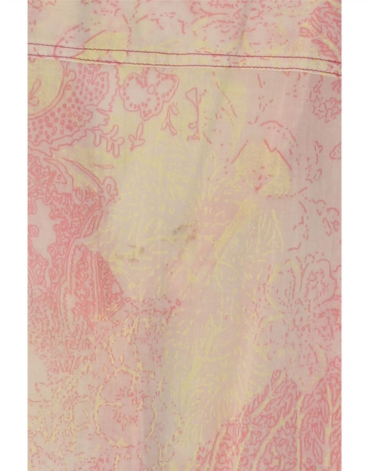 Blusa feminina LEVI'S UK 14 grande algodão paisley rosa