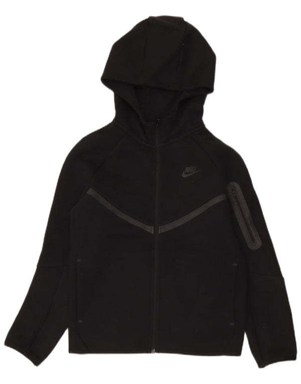 Suéter Nike Boys Zip com capuz 12-13 anos grande algodão preto