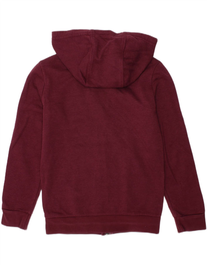ADIDAS Boys Zip Hoodie Sweater 7-8 Years Burgundy Cotton Vintage Adidas and Second-Hand Adidas from Messina Hembry 