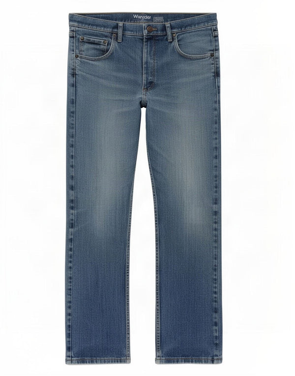 Wrangler Mens Straight Jeans W32 L32 Azul Algodão