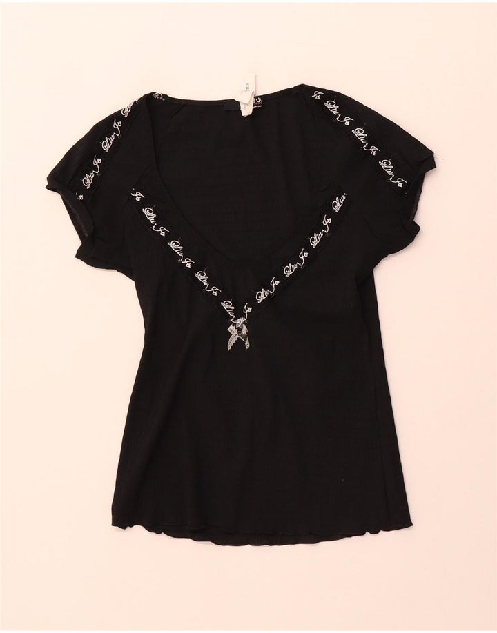 Blusa feminina Liu Jo com estampa gráfica UK 4 XS preto poliéster