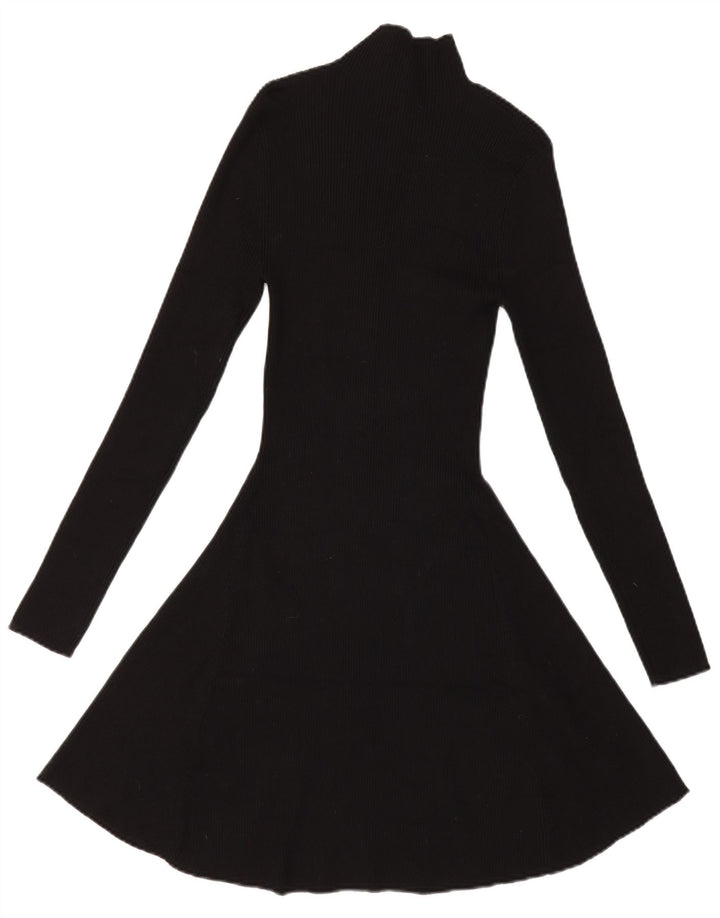 Zara Vestido Jumper Feminino Reino Unido 14 Viscose Preto Médio