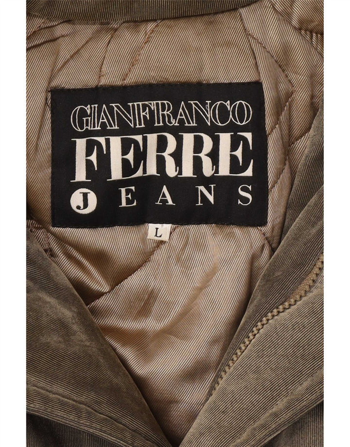 Jaqueta Parka masculina com capuz Gianfranco Ferre Reino Unido 40 grande cinza