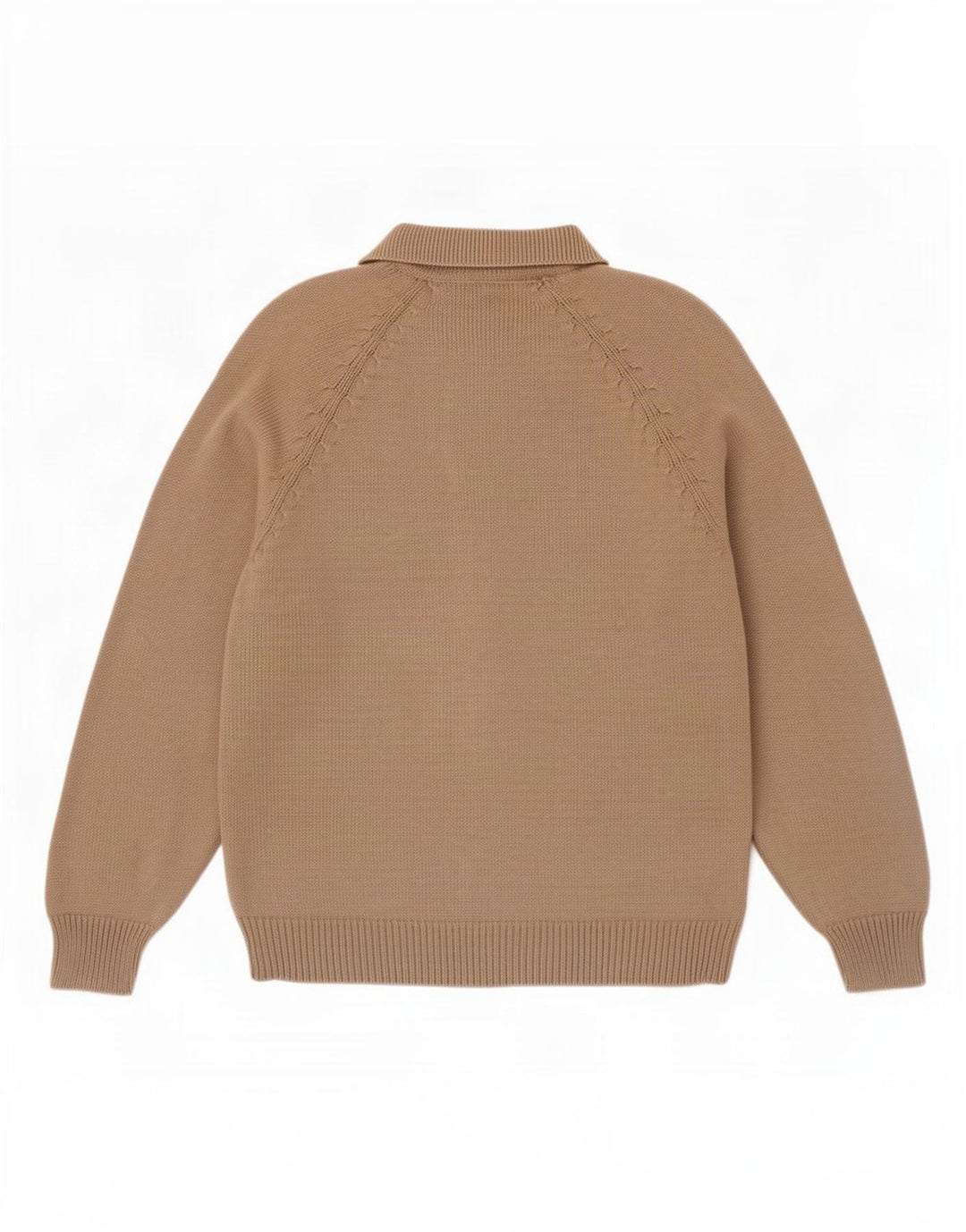 Suéter masculino Trussardi com gola polo e bege médio