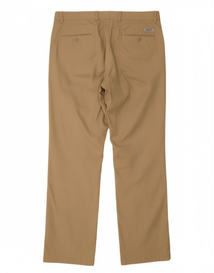 Calça chino reta masculina AVIREX W34 L31 algodão bege