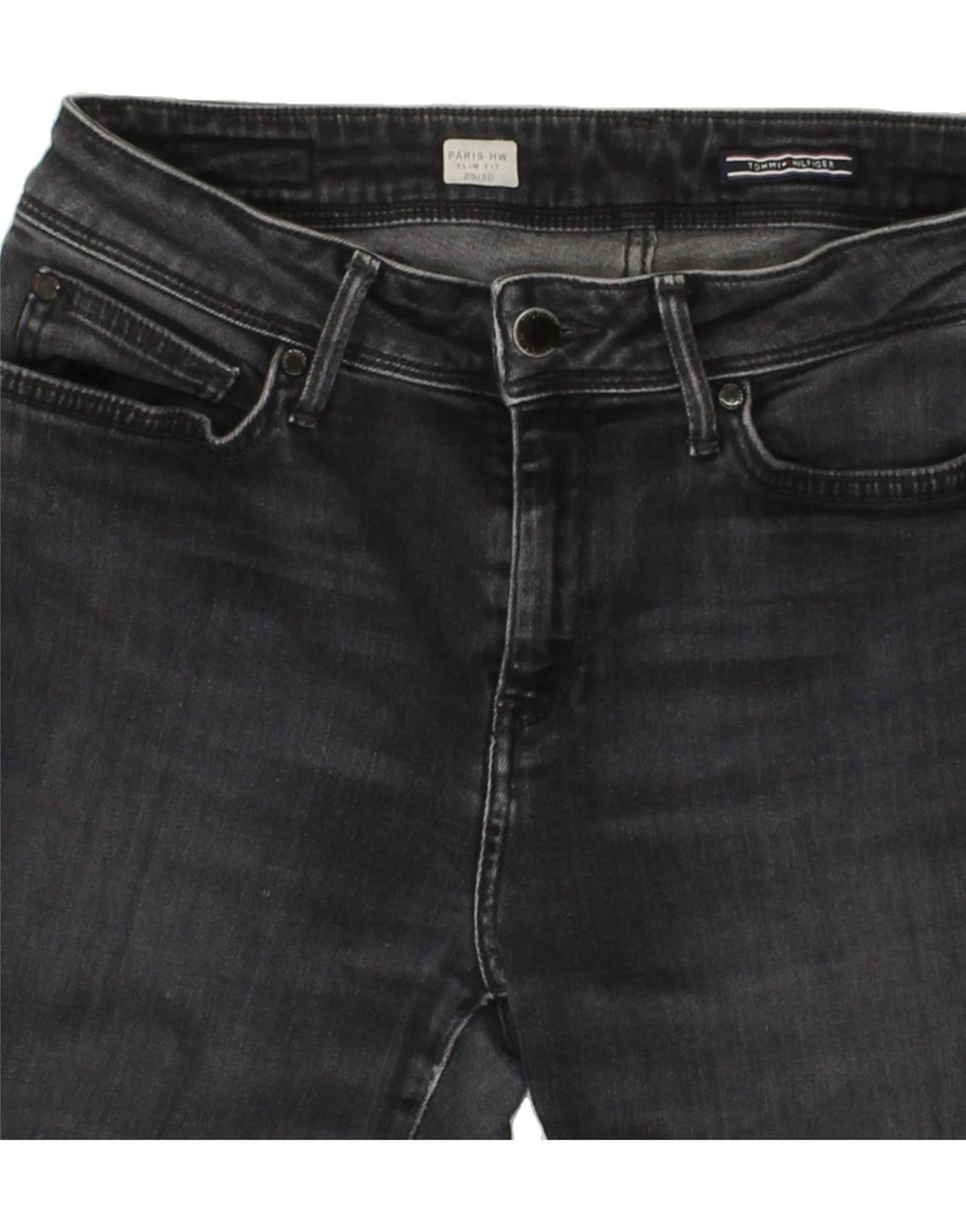 TOMMY HILFIGER Womens Paris Slim Jeans W29 L27 Grey Cotton Vintage Tommy Hilfiger and Second-Hand Tommy Hilfiger from Messina Hembry 