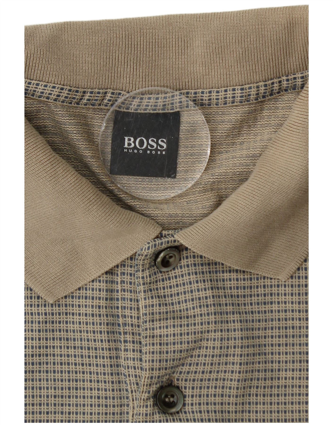 Camisa polo masculina HUGO BOSS 2XL algodão geométrico bege