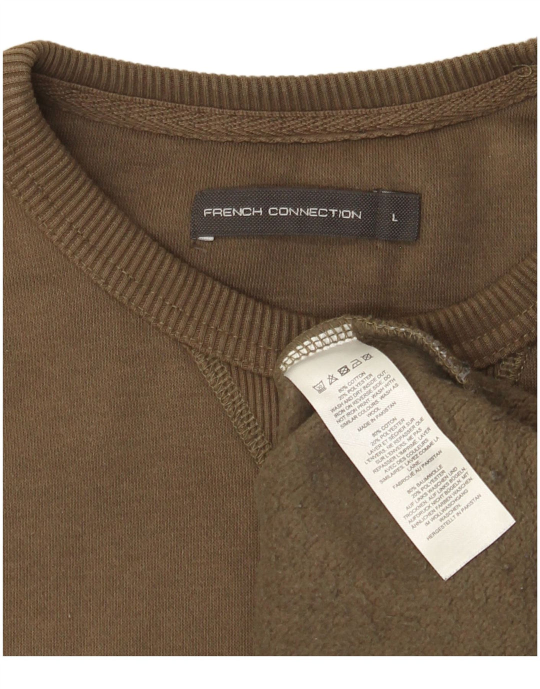 Moletom masculino French Connection Jumper grande algodão cáqui
