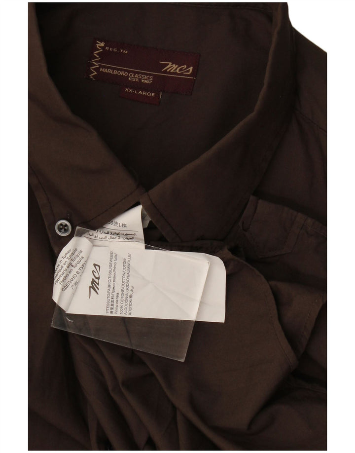 Camisa masculina Marlboro Classics 2XL algodão marrom