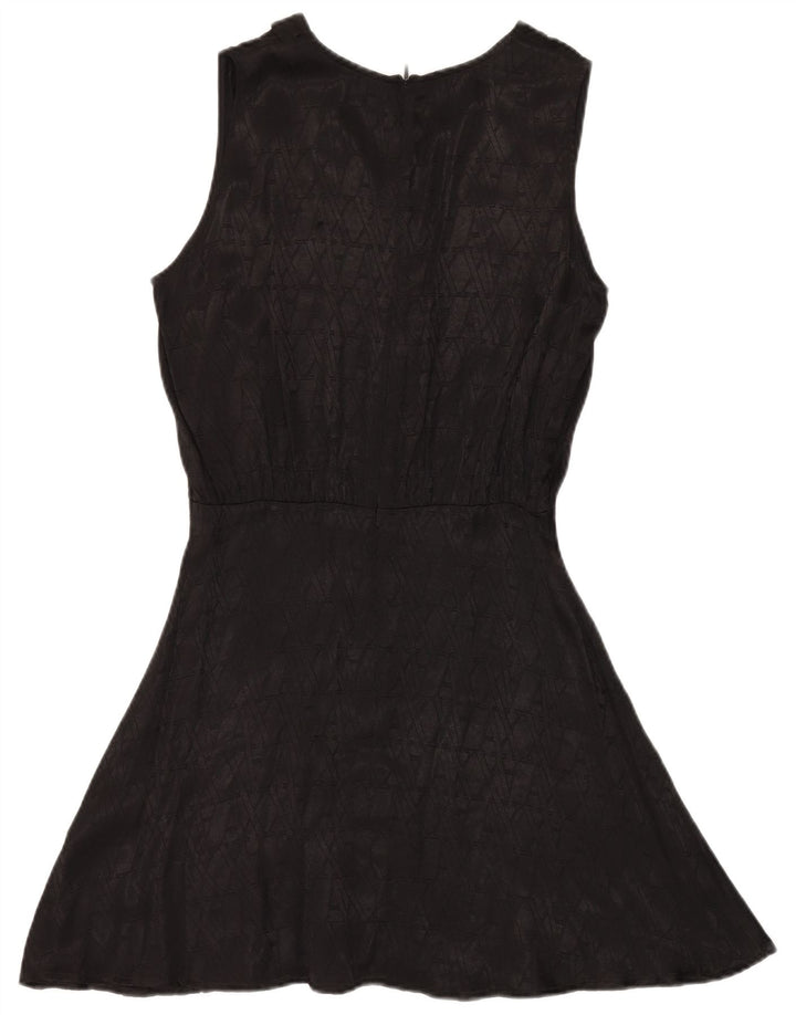 ARMANI EXCHANGE Vestido feminino estampado sem mangas evasê US 6 médio preto